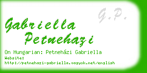 gabriella petnehazi business card